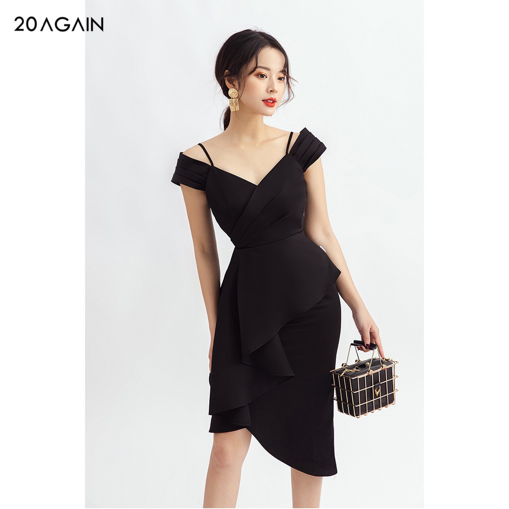 Đầm váy nữ dự tiệc 20AGAIN đủ màu, đủ size, trễ vai quyến rũ DOA1159