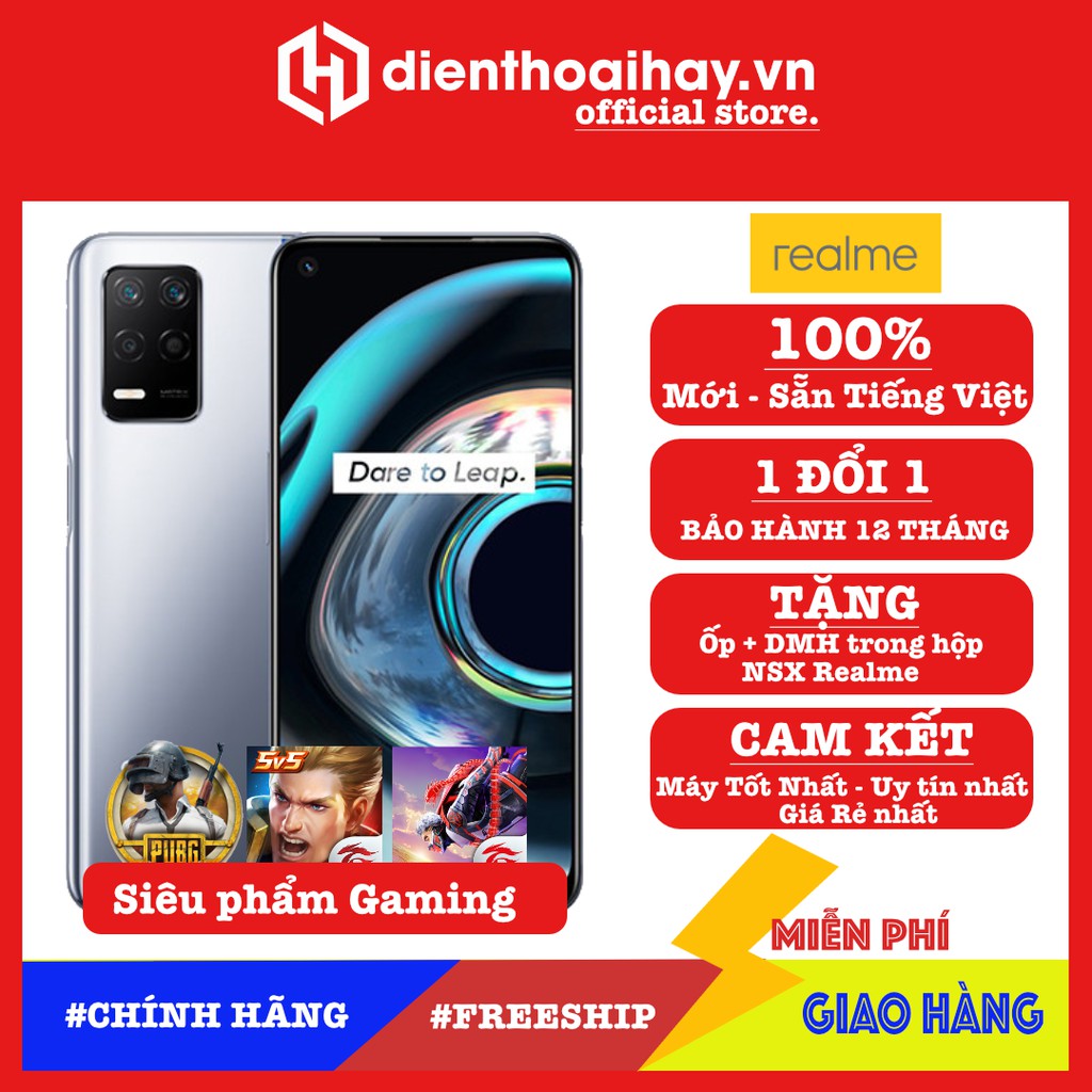 Điện thoại Realme Q3 (Snap 750G) - Màn 120Hz - Pin 5000mAh - sạc 30W 100% trong 1 giờ 20 - 5G hỗ trợ Game siêu tốc
