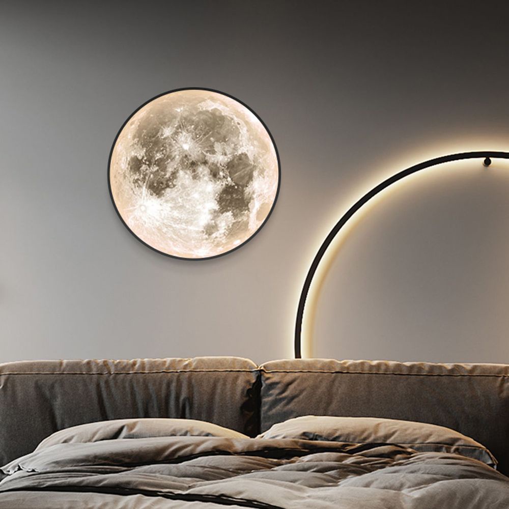 Đèn LED treo tường trang trí hình mặt trăng hiện đại
