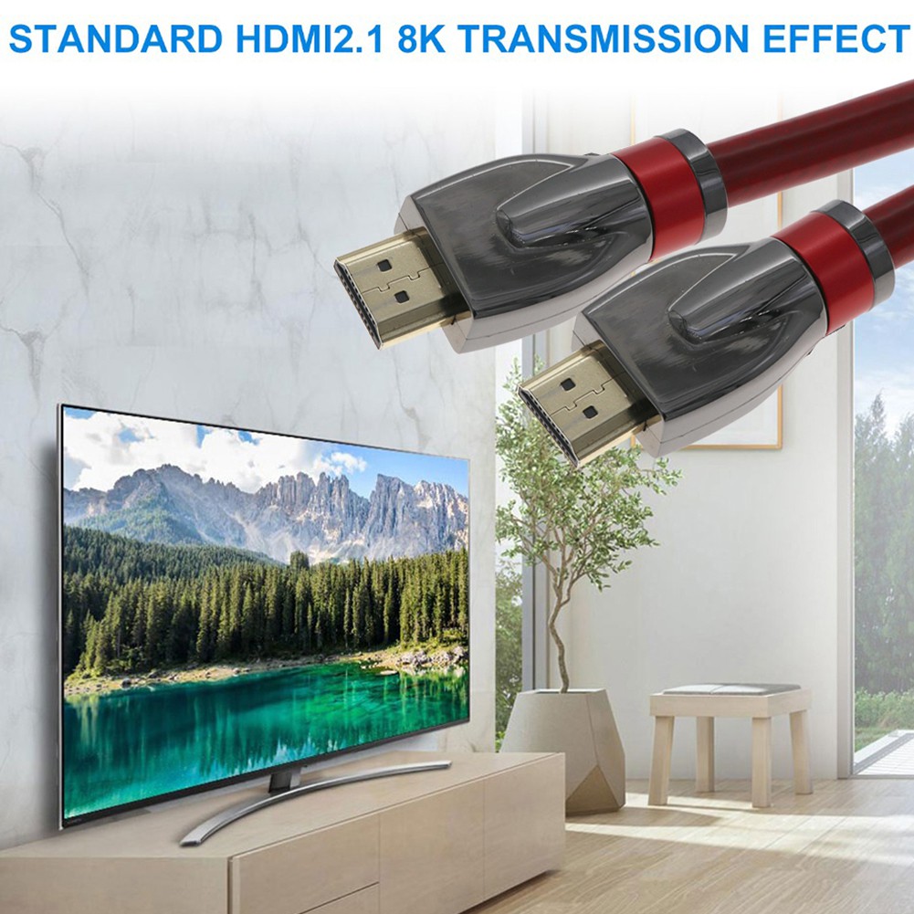 Dây Cáp Hdmi Mạ Vàng 0.5m / 1m / 1.8m 8k Tốc Độ Cao Cho Hdtv