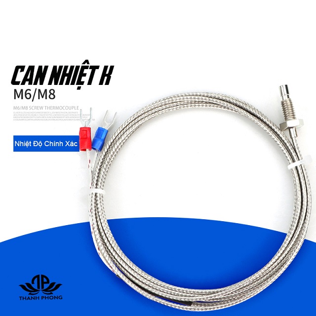 Dây Can Nhiệt K Đầu Ngắn Ren 6 Ren 8 Dải Nhiệt Độ 0-800°C Đủ Kích Thước