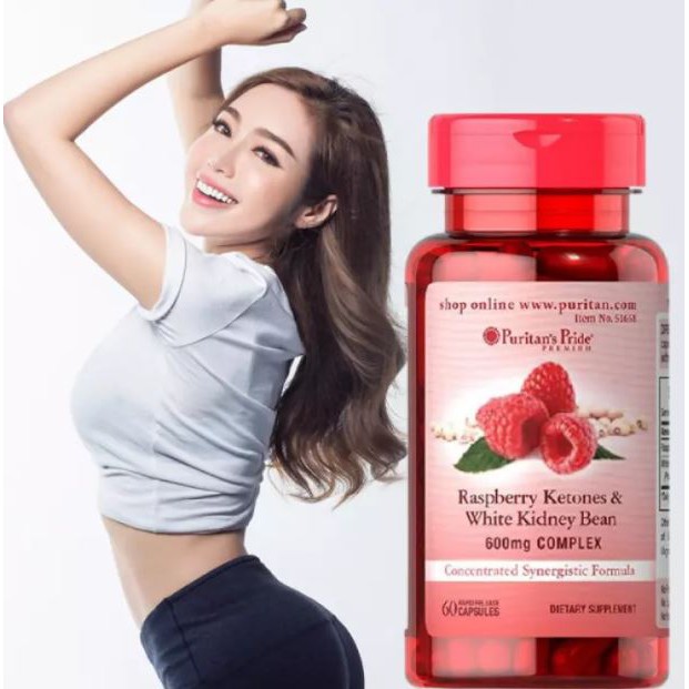 Viên Uống Hỗ Trợ Giảm Cân Puritan's Pride Raspberry Ketones and White Kidney Bean 60 viên