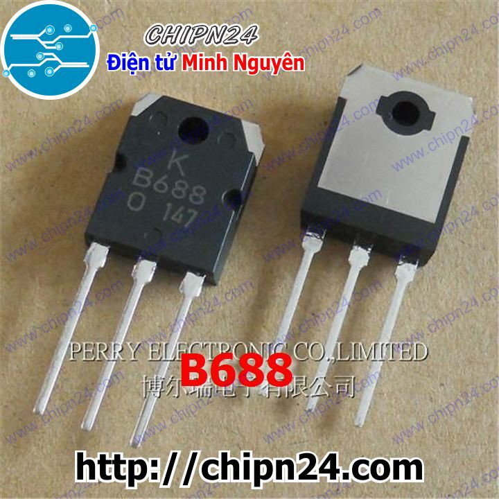 [2 CON] Transistor B688 (chữ K) TO-264 PNP 8A 120V (2SB688)