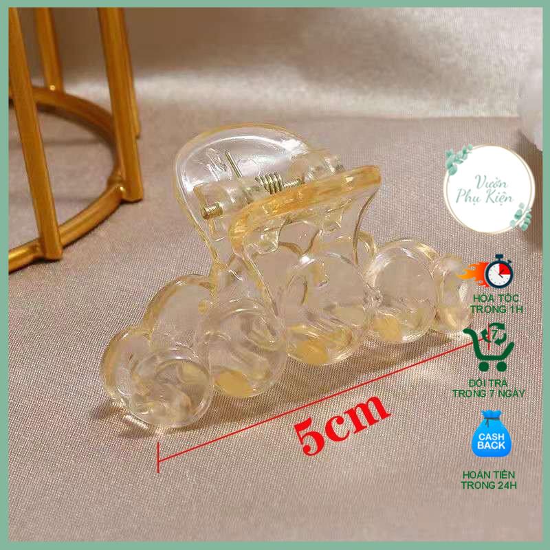 Kẹp tóc càng cua kim loại Cặp tóc nhựa đính hạt ngọc nhân tạo Hàn Quốc mẫu Hot