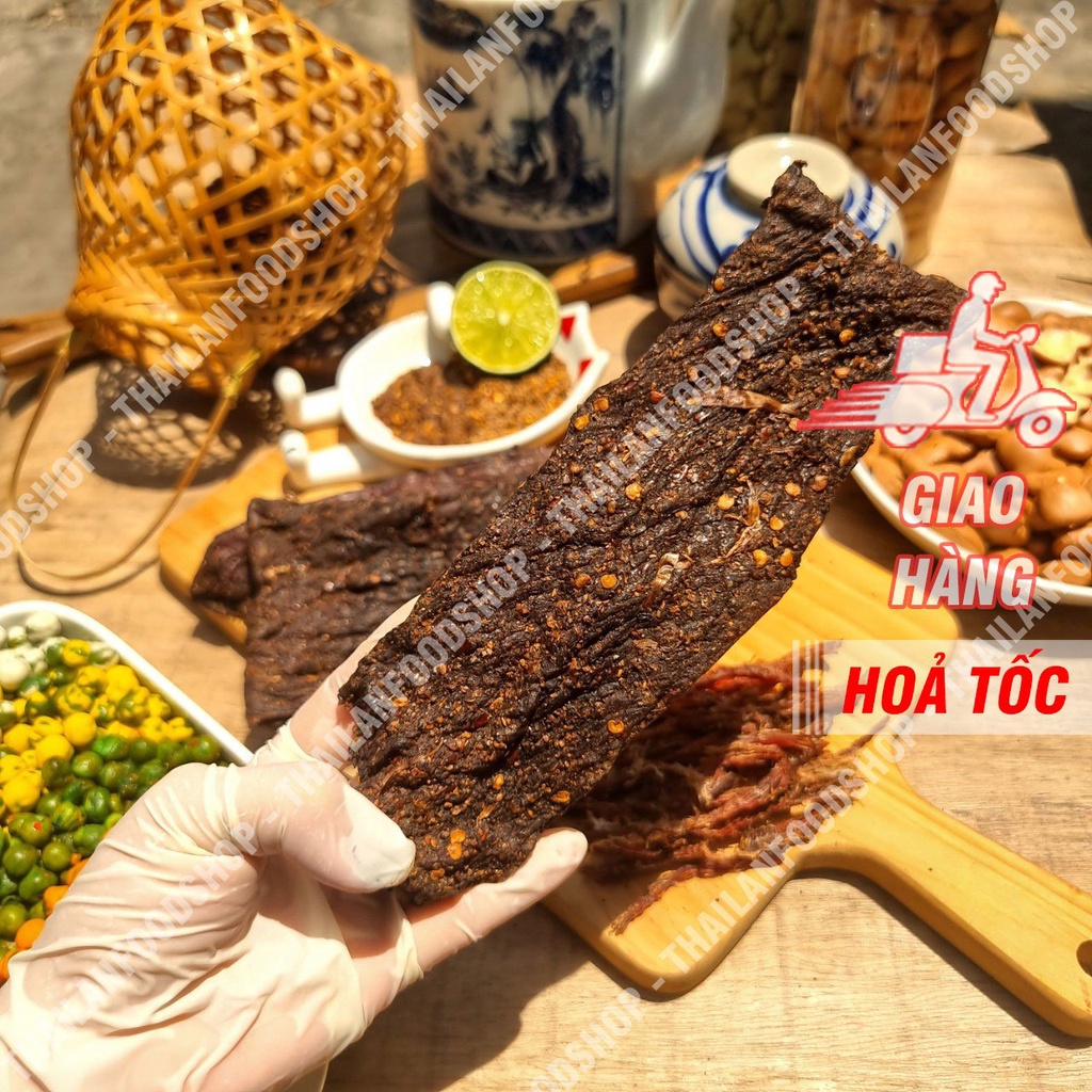 Thịt Khô Trâu Gác Bếp Vị Tây Bắc ( Tặng Kèm Chẩm Chéo ) Chuẩn Vị - Túi HCK 500 Gram