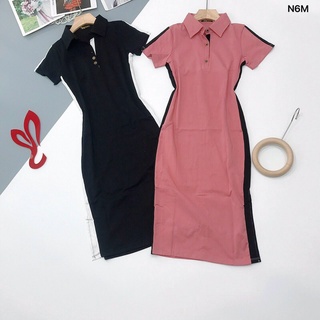 Đầm thun cổ bẻ