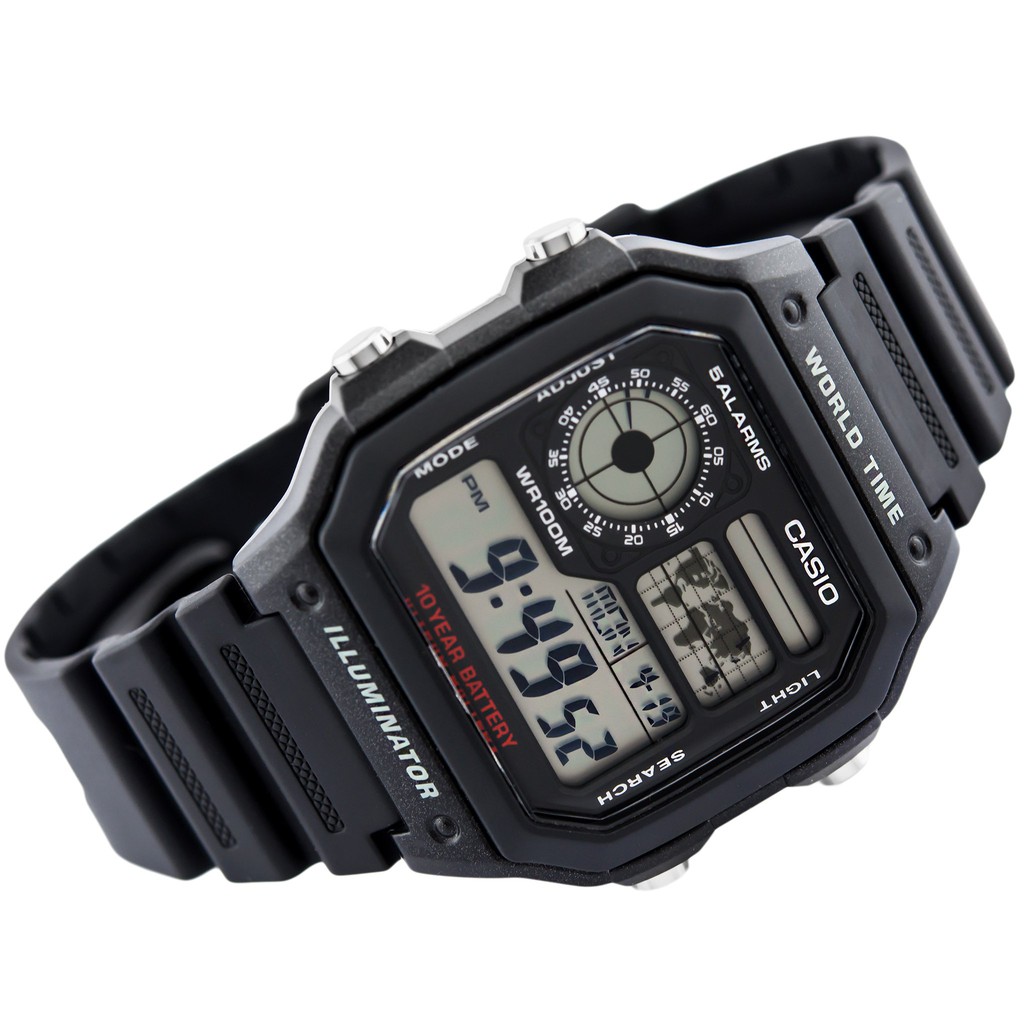 Đồng hồ nam dây nhựa Casio chính hãng Anh Khuê AE-1200WH-1AVDF (42mm)