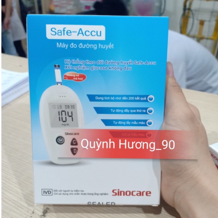 Trọn bộ máy đo đường huyết SAFE-ACCU SINOCARE 3 món