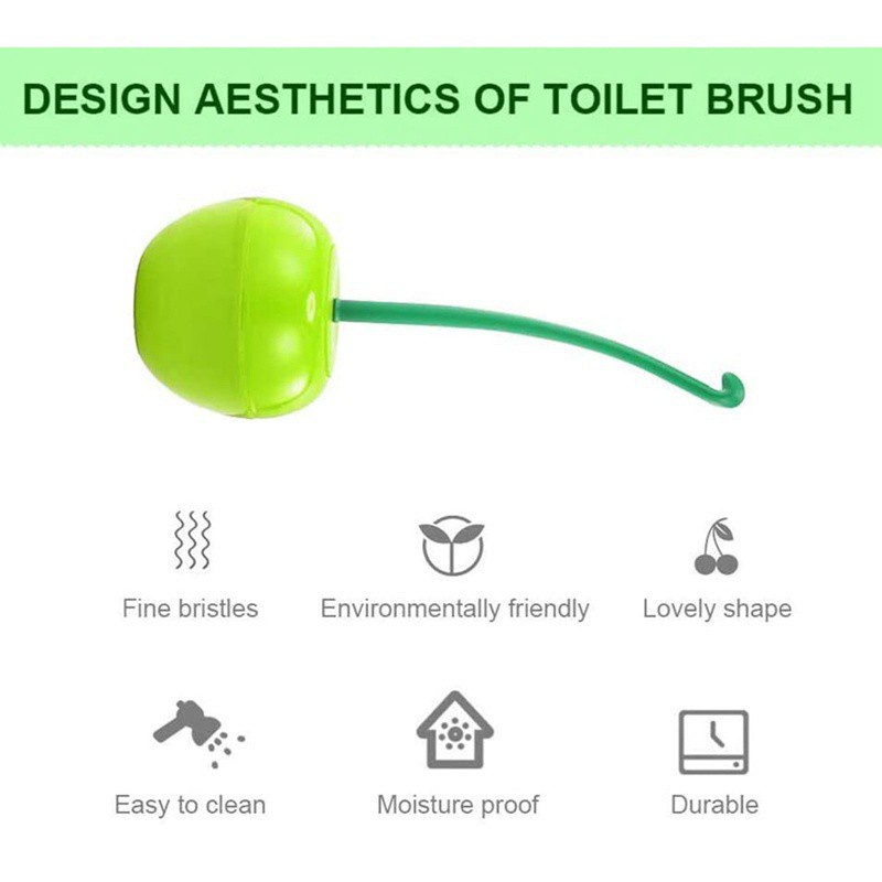 Bộ cọ vệ sinh toilet có tay cầm hình quả anh đào độc đáo