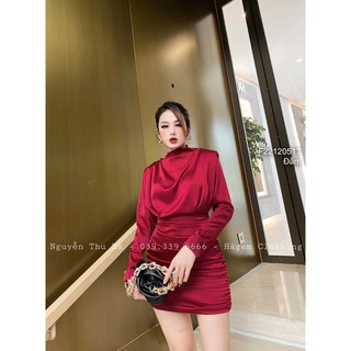 Đầm body lụa nhún tay dài!
