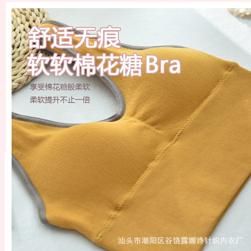 Áo Ngực Thể Thao Nữ Không Đường May Có Đệm Ngực Chống Tuột Bằng cotton