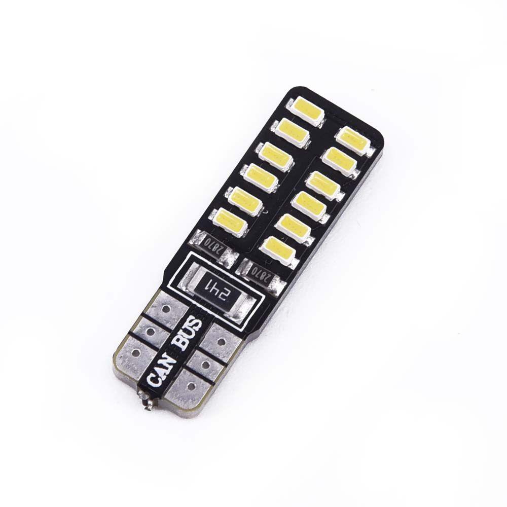 Set 10 Đèn LED 24SMD LED T10 W5W Chiếu Biển Số Xe Ô Tô