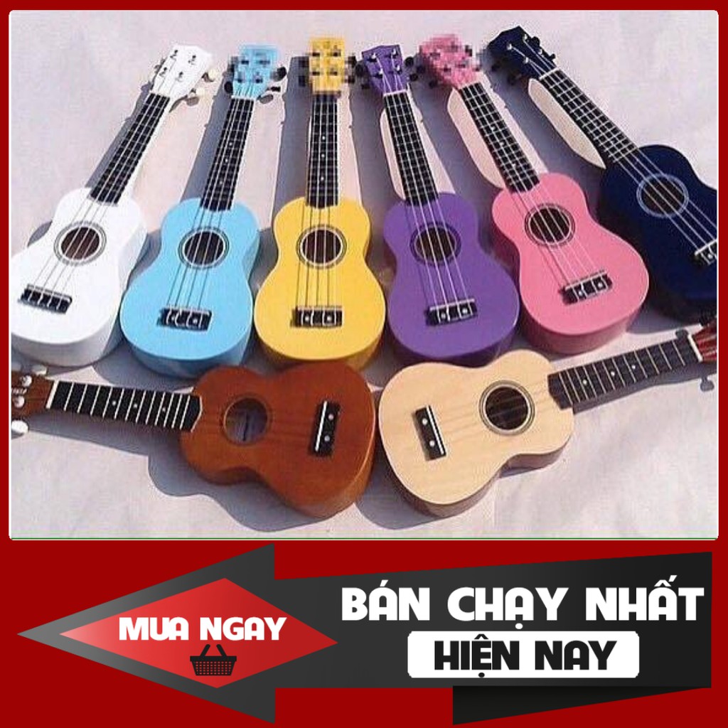 ĐÀN UKULELE SOPRANO MÀU TRƠN GIÁ RẺ (FULL PHỤ KIỆN) - HÀNG CÓ SẴN