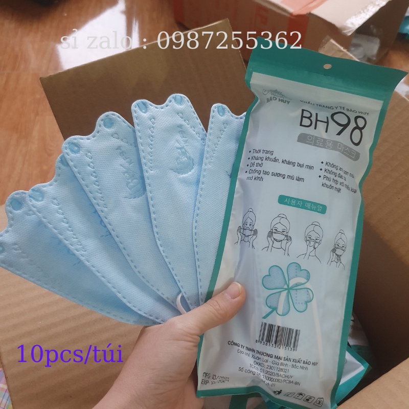 THÙNG 300 CHIẾC KHẨU TRANG KHÁNG KHUẨN 4D MASK BẢO HUY KF94