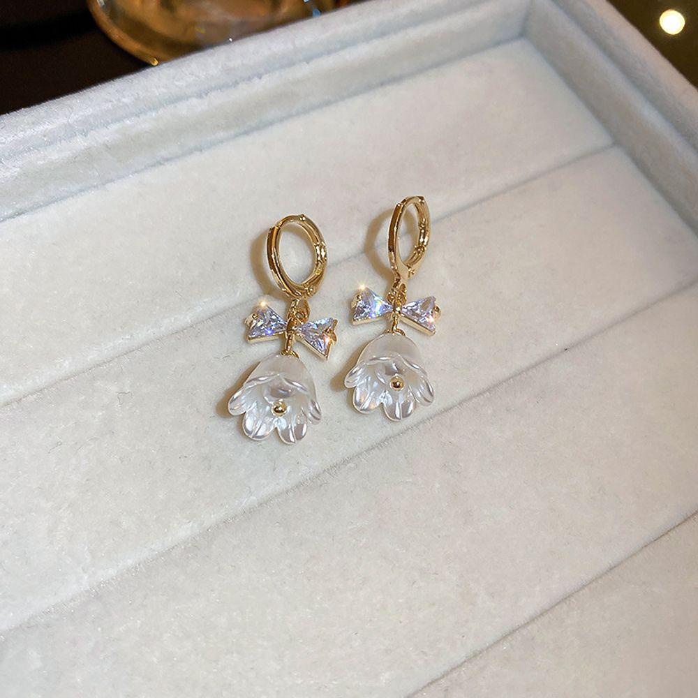 Vanes1 Khuyên Tai Vòng Tròn Đính Nơ Hoa Thanh Lịch Ngọt Ngào Cho Nữ|Hoa Tai Dáng Dài Hình Giọt Nước Thời Trang Cho Nữ