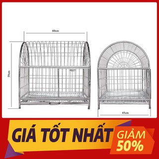 [HÀNG ĐẸP] Chuồng chó mèo inox mái vòm