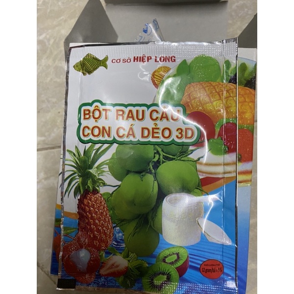 Bột rau câu con cá dẻo 3D gói 12g