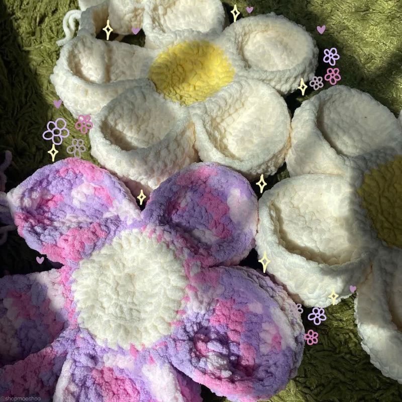 Crochet flowers balo bag/balo flowers