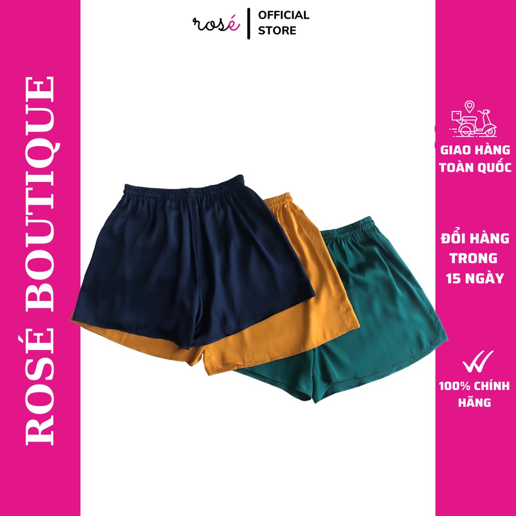 Quần Đùi Nữ Mặc Nhà Lụa Trơn Mềm Mại Thoải mái ROSÉ BOUTIQUE N006