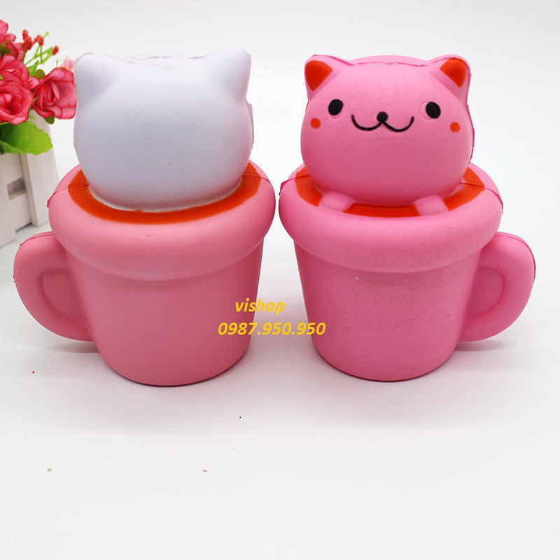 SquiShy cốc thỏ mặt bự