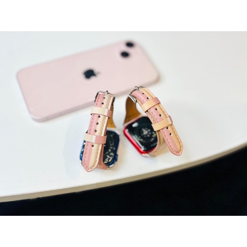 Dây Apple Watch Da Bảng Nhỏ Phối Màu Dễ Thương 2022