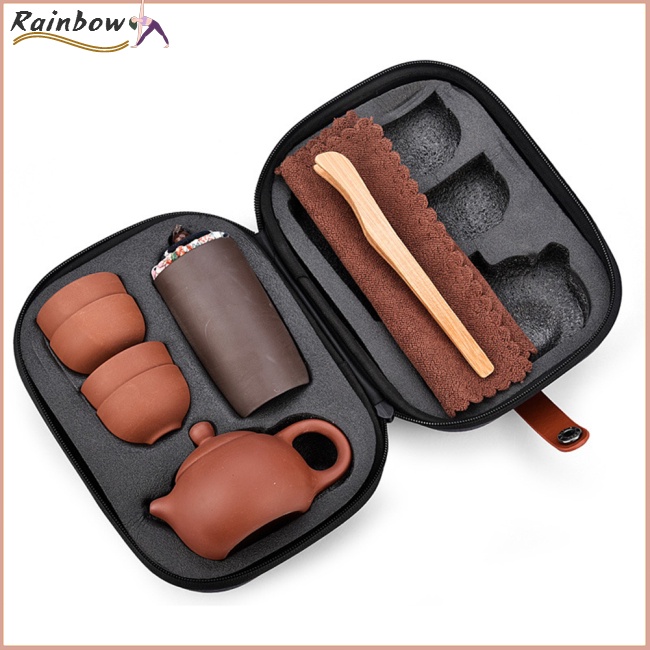 Bộ Ấm Trà Bằng Sứ Cao Cấp Di Động Tiện Dụng Mang Theo Du Lịch