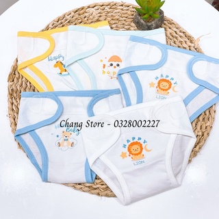 Tã vải dán Hello B&B trắng viền màu cho bé Từ 3-8kg