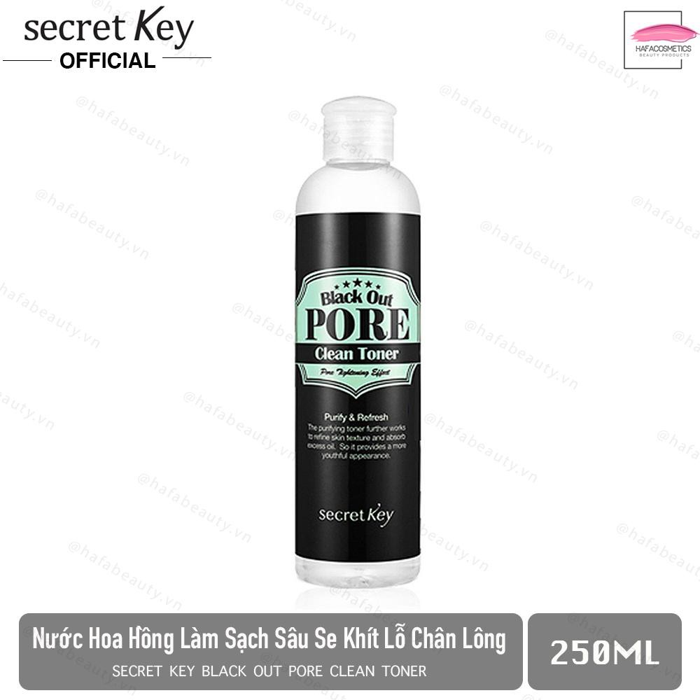 Nước hoa hồng làm sạch da, se khít lỗ chân lông Secret Key Black Out Pore Clean Toner 250ml - HAFA BEAUTY