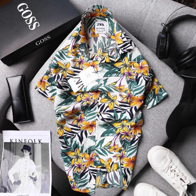 Áo Sơmi nam hoạ tiết Z.RA - Floral shirt - Hàng chuẩn VNXK