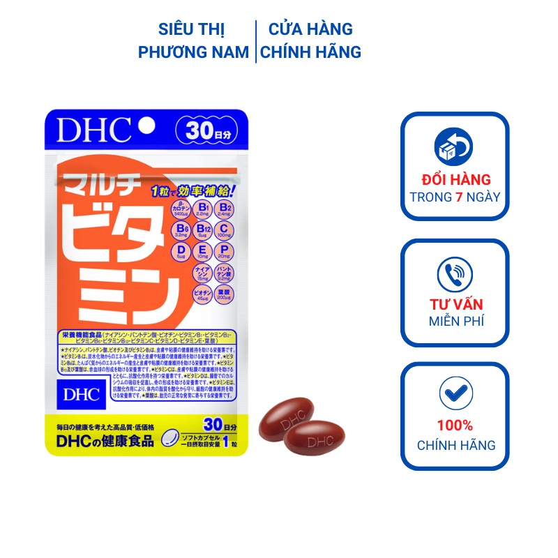 Viên uống Vitamin tổng hợp DHC Nhật Bản bổ sung 12 vitamin thiết yếu thực phẩm chức năng gói 30 ngày