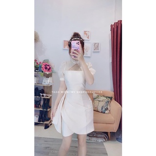 Váy tafta khoet cổ