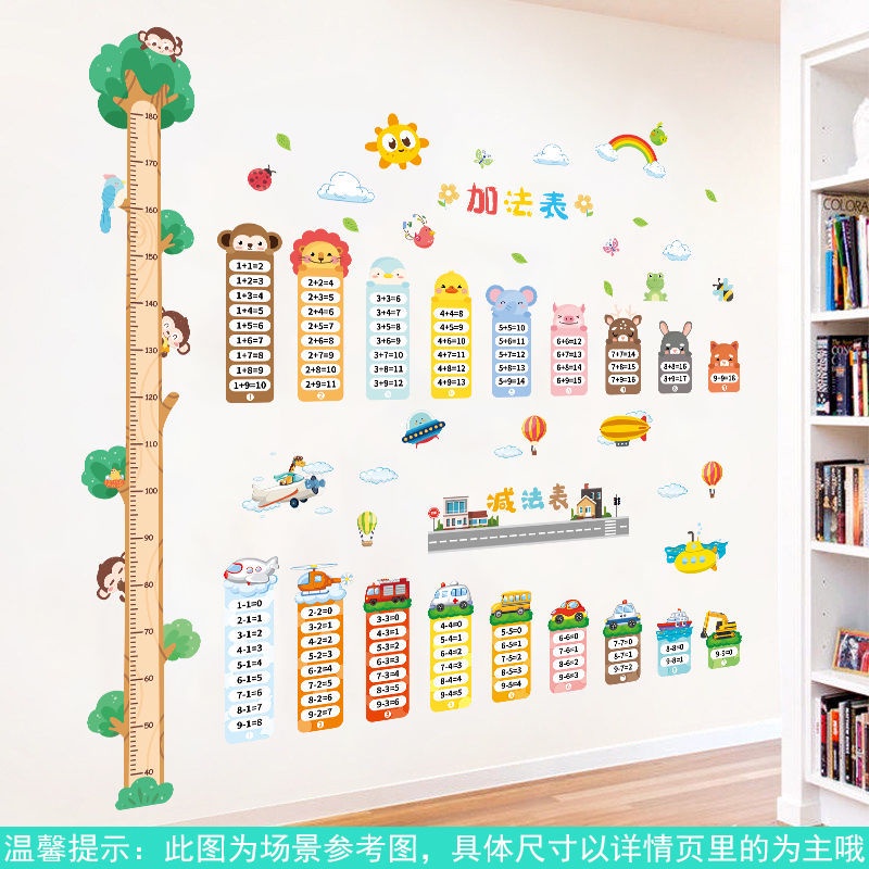 Miếng Dán Tường Đo Chiều Cao Hình Hoạt Hình Cho Bé