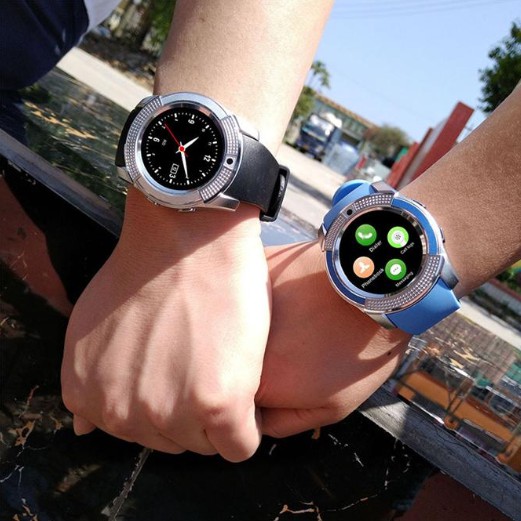 Đồng hồ thông minh Smart Watch V8 mặt tròn có sim, thẻ nhớ nghe gọi điện thoại độc lập