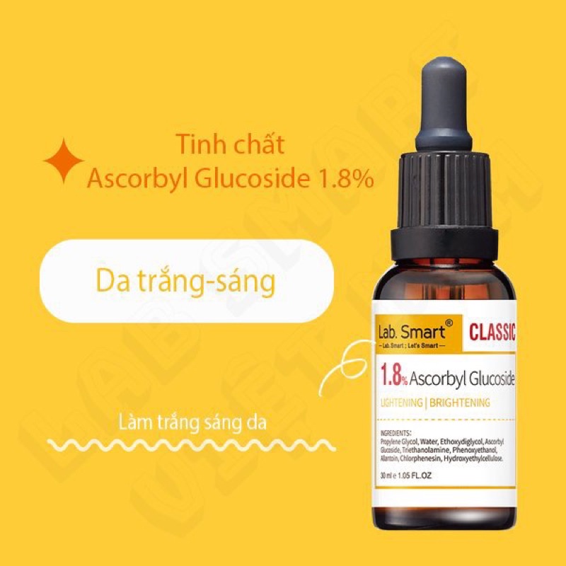 Tinh chất serum  1.8% ASCORBYL GLUCOSIDE trắng da 30ml DrHsieh LabSmart Đài Loan