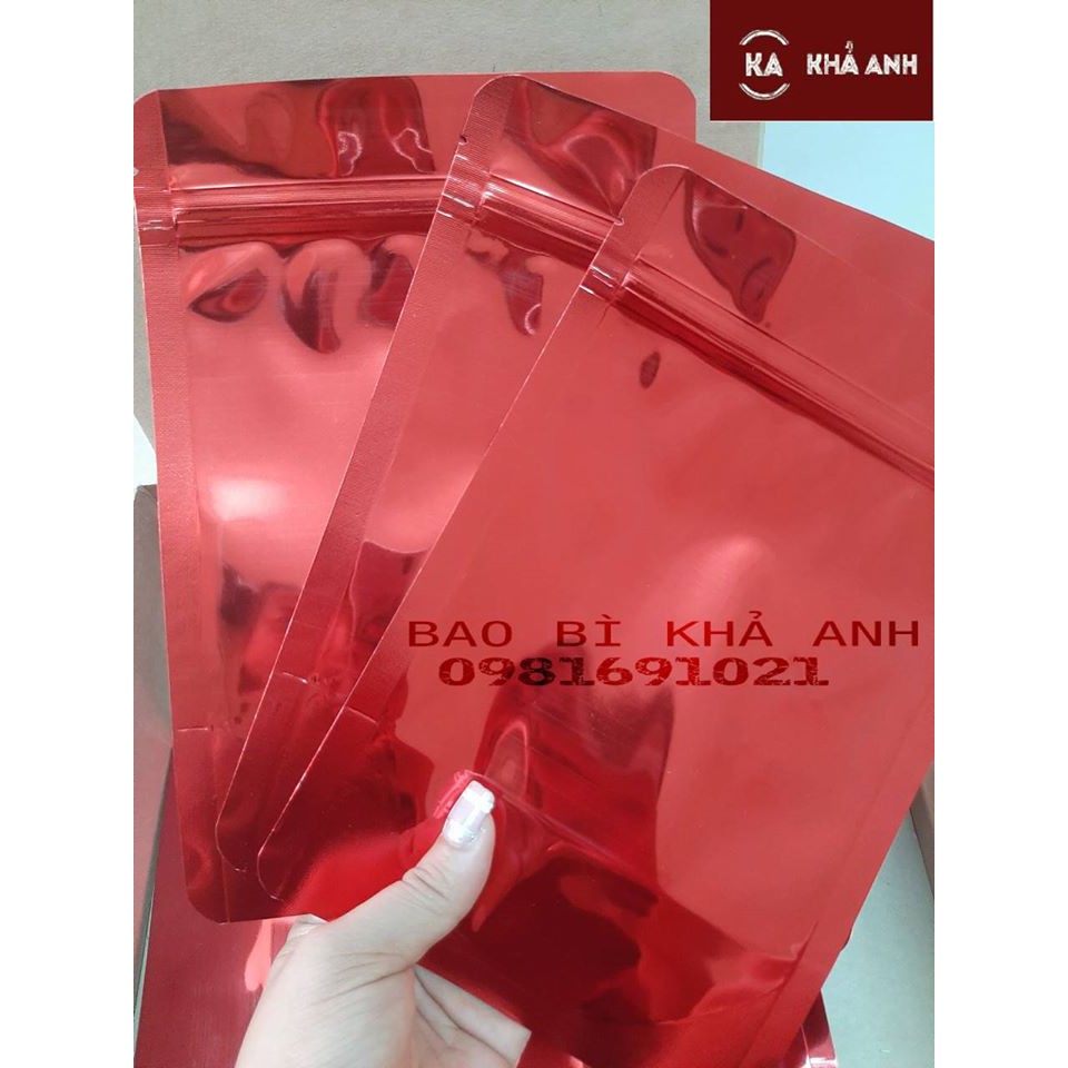 TÚI ZIP MÀU ĐỎ ĐÁY ĐỨNG ĐỰNG MỸ PHẨM - HÀNG LOẠI 1 (1KG)