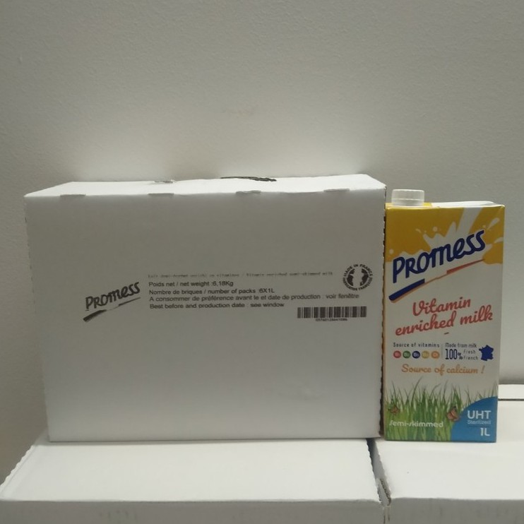 1 Hộp 1Lít Sữa Tươi PROMESS VITAMIN Nhập Khẩu Pháp.