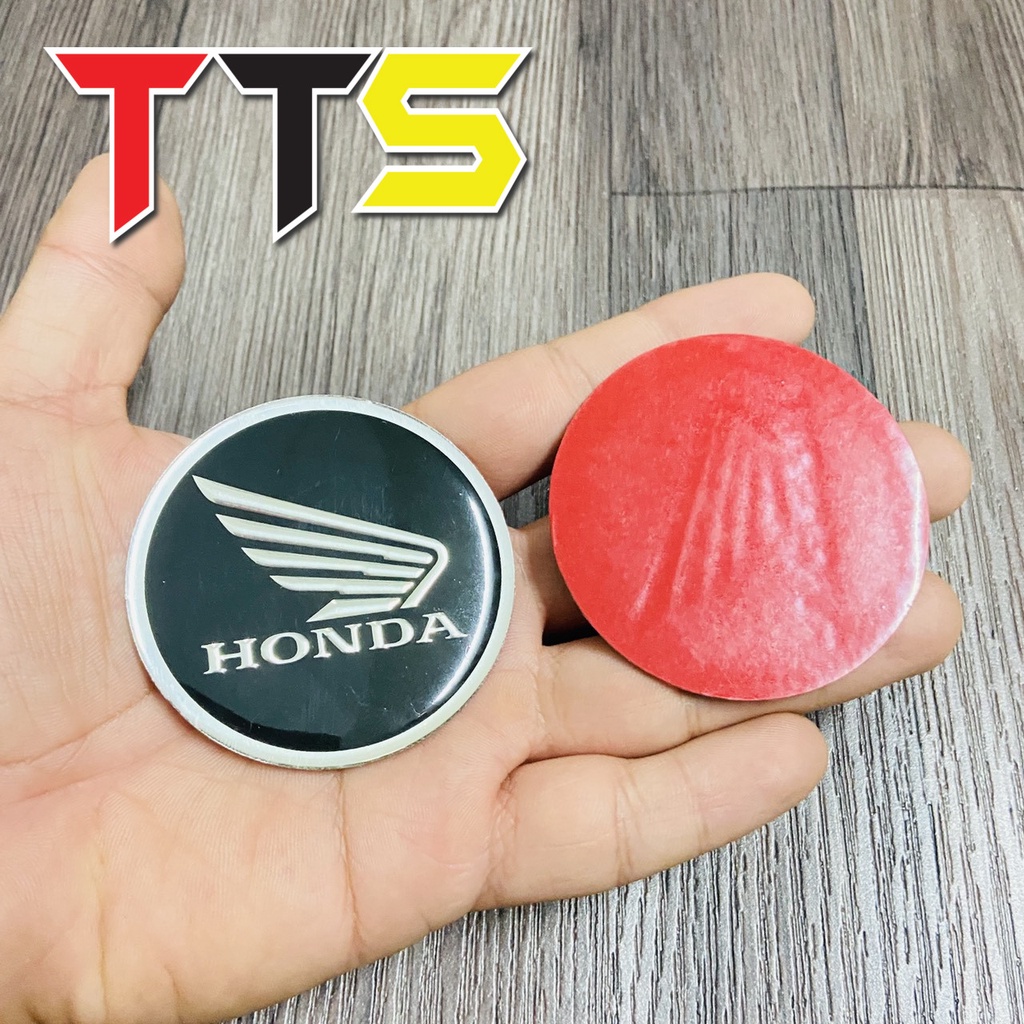 Tem logo nhôm tròn cánh chim Honda dán thùng xăng Honda 67, CL phong cách cafe racer