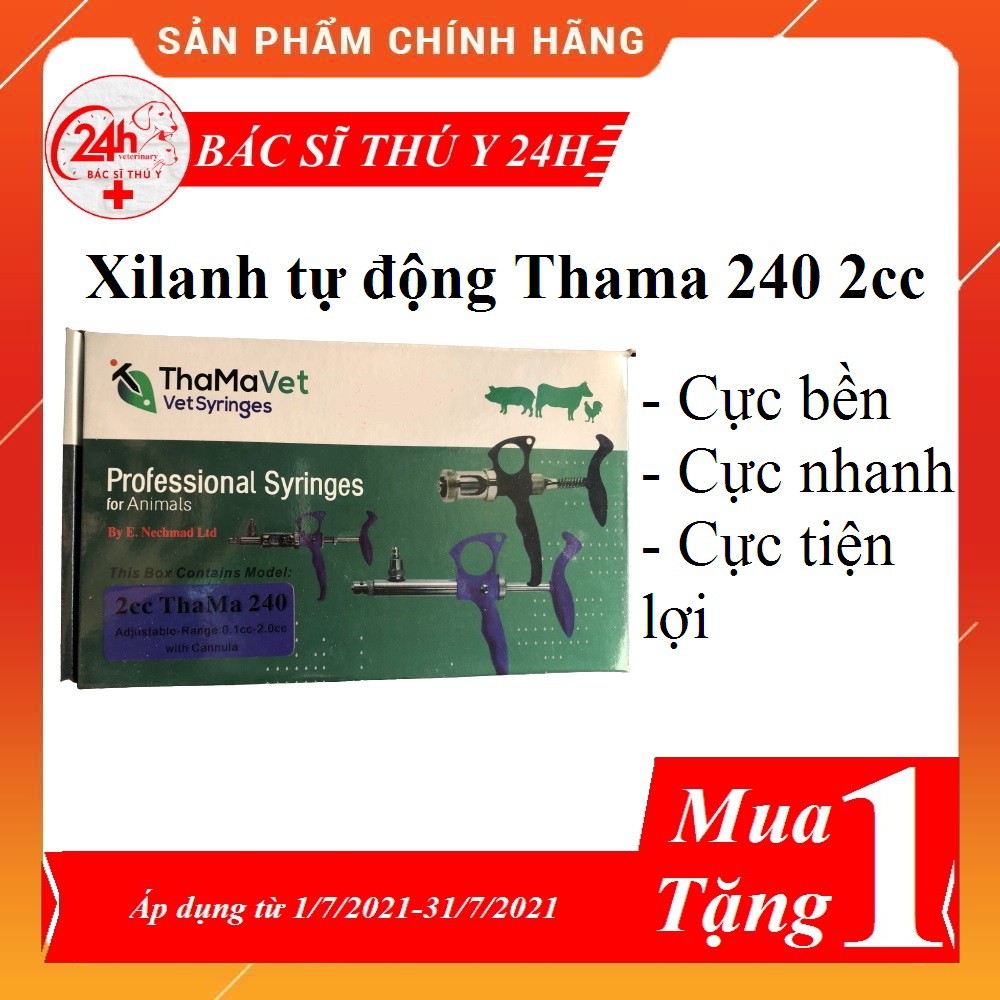 Xilanh tự động Thama 240 2cc xi lanh tiêm vacxin cực bền và tiện lợi, tốc độ tiêm nhanh 1ml