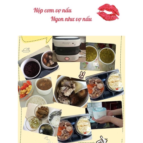 Hộp cơm Tự nấu - Hâm nóng thức ăn LIFE ELEMENT bát sứ cao cấp