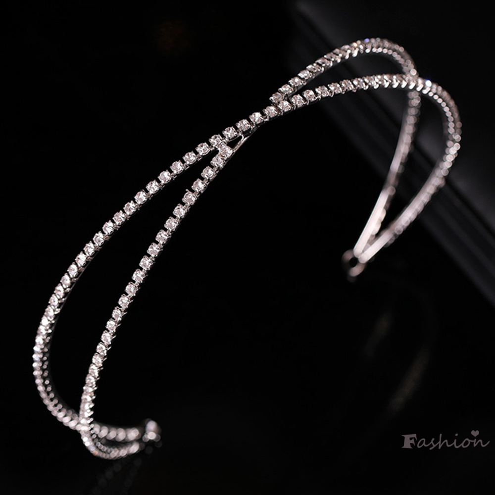 Băng Đô Cài Tóc Đính Đá Thiết Kế Thanh Lịch Nhẹ Nhàng Cho Nữ