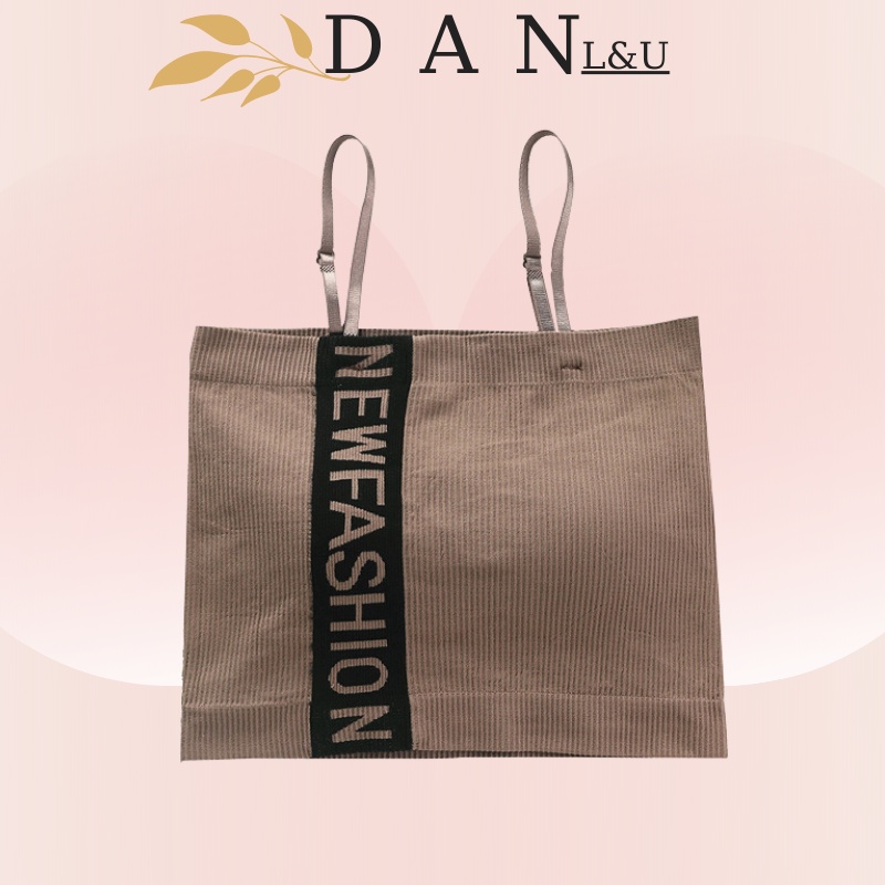 Áo Lót Thể Thao Khộng Gọng Mút Mỏng Thun Gân Màu Trơn 2 Dây Quyến Rũ Nâng Ngực Tự Nhiên DAN L&amp;U N98