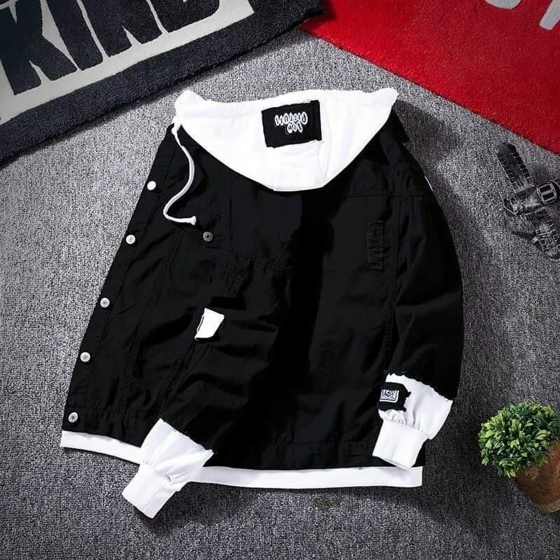 Áo Khoác Jean Nam Liền Mũ Nỉ Áo Jean Có Nón Nam Nữ Đẹp Cao Cấp Xu hướng Hot hiện nay- GUTADI