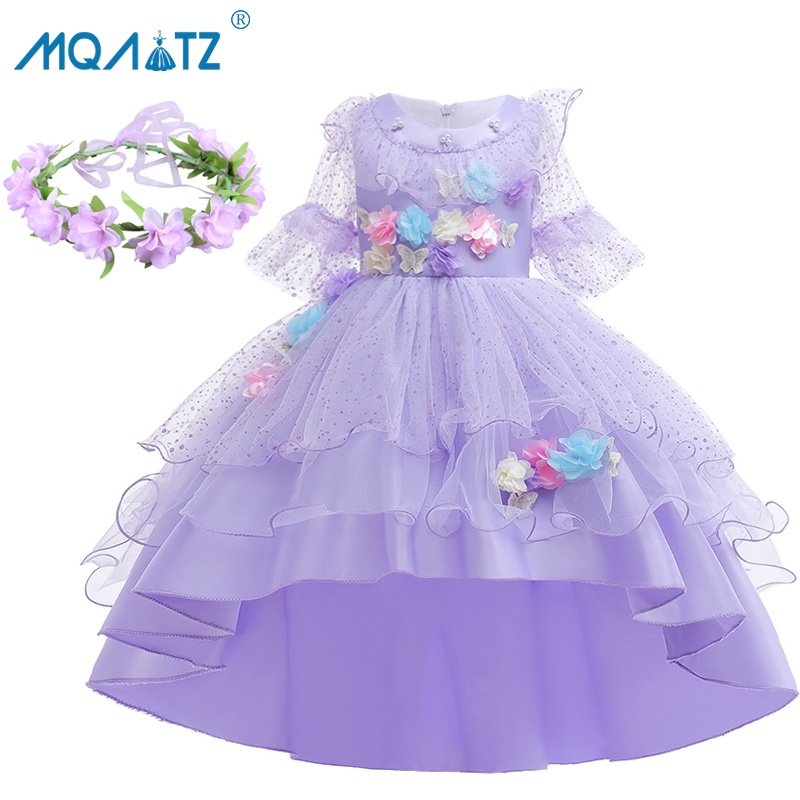 Đầm hóa trang công chúa MQATZ màu tím thời trang xinh xắn cho bé gái 2-10 tuổi