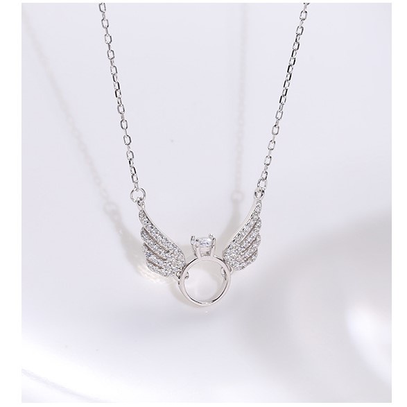 Dây chuyền nữ mặt cánh thiên thần Evasilver, Vòng cổ bạc ta đính đá sang trọng