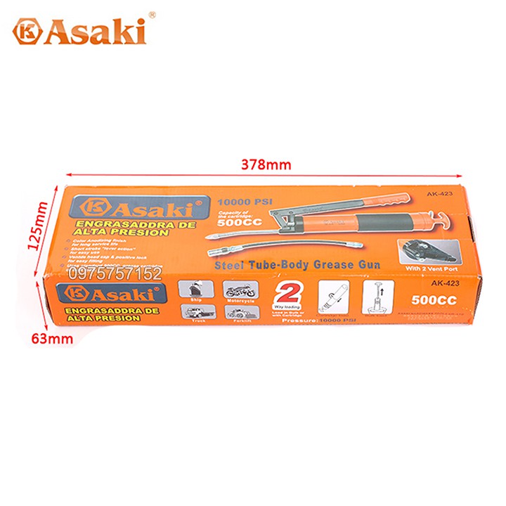 Súng bơm mỡ cầm tay 500cc Asaki AK-0423