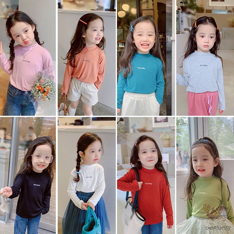 Áo Thun Dài Tay Cổ Tròn Cho Bé Gái