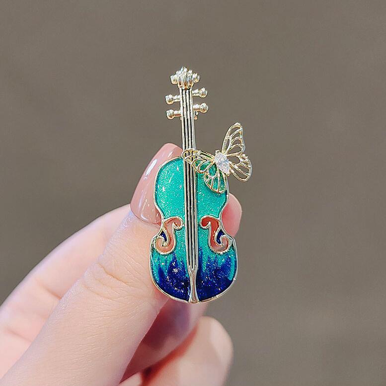 Trâm Cài Áo Hình Đàn Violin Phong Cách Retro Thời Trang