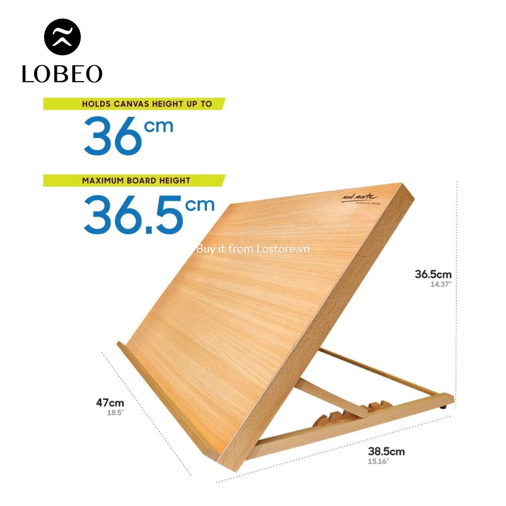 [LỖ STORE] Giá vẽ, bảng kê tranh để bàn gỗ sồi A3 Mont Marte