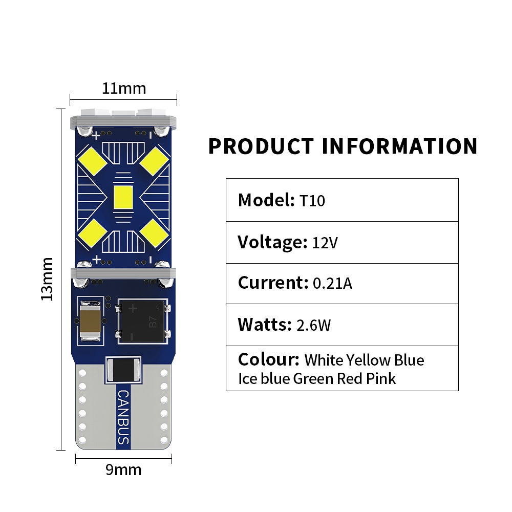 Set 2 Bóng Đèn LED T10 2016 15SMD Cho Xe Hơi