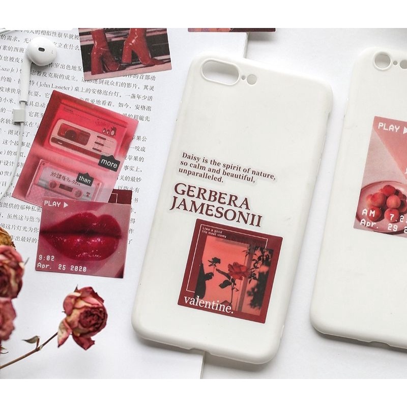 Set 10 sticker tông đỏ hồng (Chống thấm nước)❤❤❤